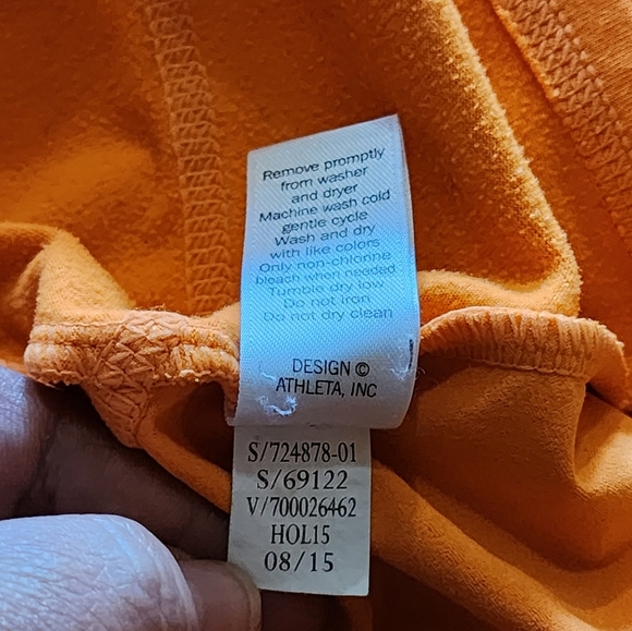Athleta Orange Quarter Zip Jacket Thumbholes Reflective Activewear - Picture 12 of 12